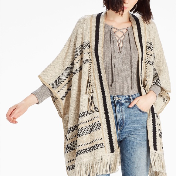 Lucky Brand Sweaters - NWT Lucky Brand stripe Poncho